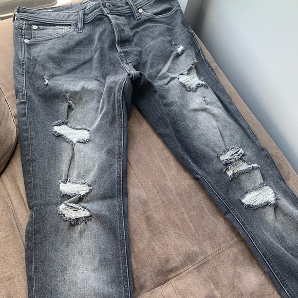 Dark Wash Distressed Denim - Picture 1 of 5
